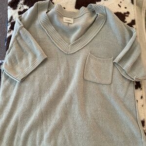 Andree Light Gray V-Neck Top